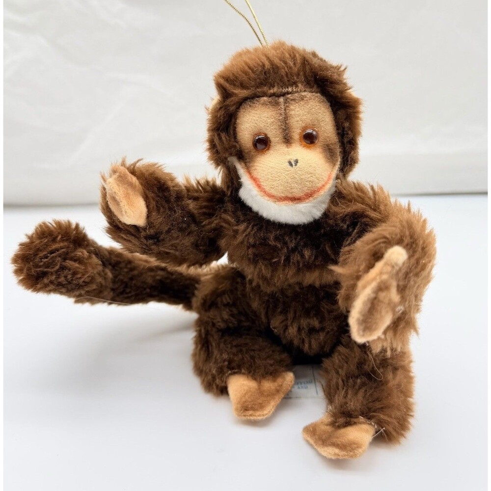 Vintage AVLON INC Stuffed Monkey Spider/Avlonine Moving Tail & Head Red Eyes 6”